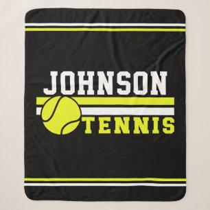 Tennis Player NAME Ball Game Court Personalized Sherpa Blanket
