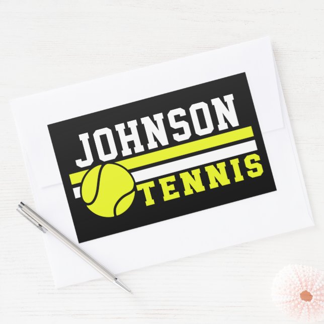 Tennis Player NAME Ball Game Court Personalized Sticker (Envelope)