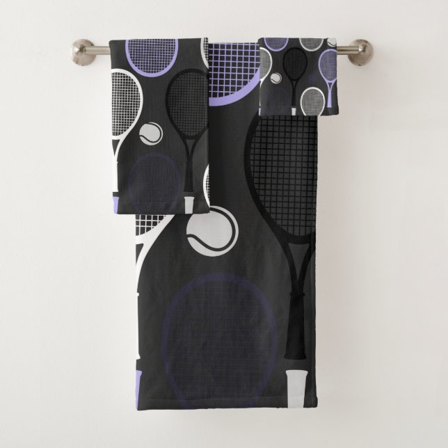 Tennis Player Name Letters Personalized Sport Team Bath Towel Set (Insitu)