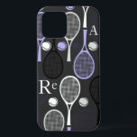 Tennis Player Name Letters Personalized Sport Team iPhone 12 Case<br><div class="desc">This cool personalized iPhone case would make an amazing gift for your favourite tennis player/coach! Easily add your own initials or any other custom text by clicking on the "customize" button. You can also change the letter's size, font and colour. For more amazing tennis themed iPhone cases like this one...</div>