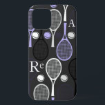 Tennis Player Name Letters Personalized Sport Team iPhone 12 Case<br><div class="desc">This cool personalized iPhone case would make an amazing gift for your favourite tennis player/coach! Easily add your own initials or any other custom text by clicking on the "customize" button. You can also change the letter's size, font and colour. For more amazing tennis themed iPhone cases like this one...</div>