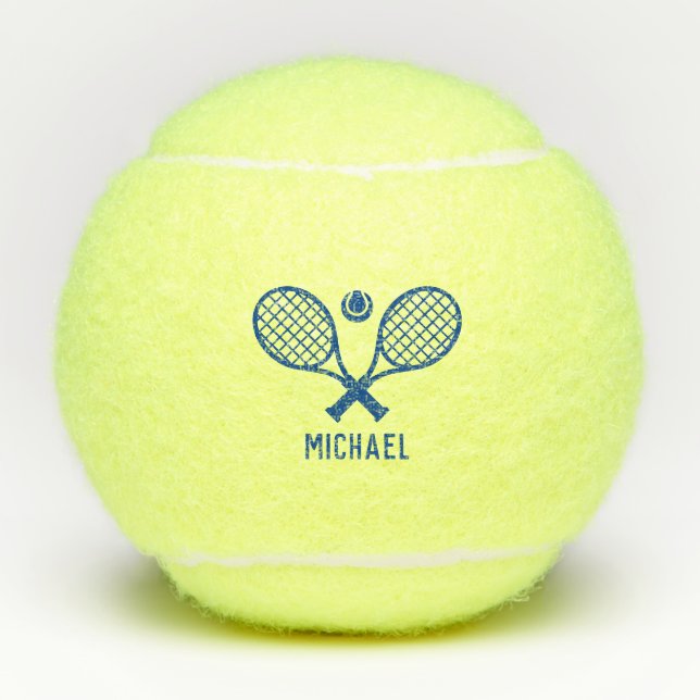 Tennis Player Name Monogram Personalized Tennis Balls (Front)