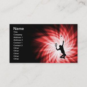 Tennis Player; Red Business Card