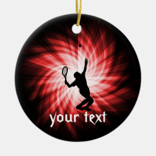 Tennis Player; Red Ceramic Ornament
