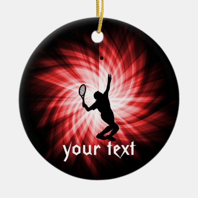 Tennis Player; Red Ceramic Ornament (Front)