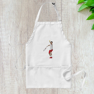 Tennis Player Serving Standard Apron