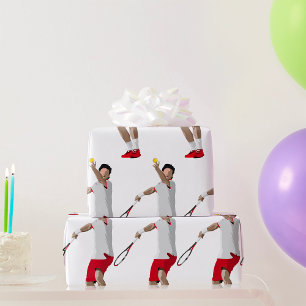 Tennis Player Serving Wrapping Paper