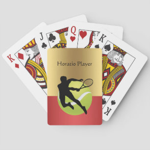 Tennis Player Silhouette2 and Ball Personalize Playing Cards