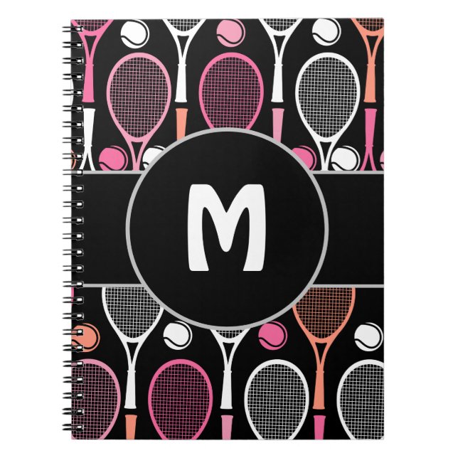 Tennis Player Team Name Personalized Monogrammed Notebook (Front)