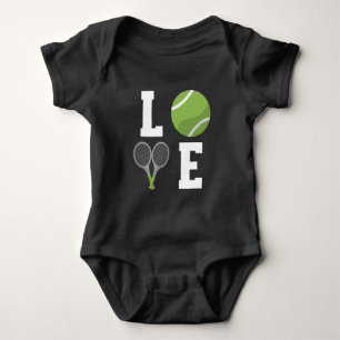 Tennis Player Tennis Ball and Rackets Baby Bodysuit