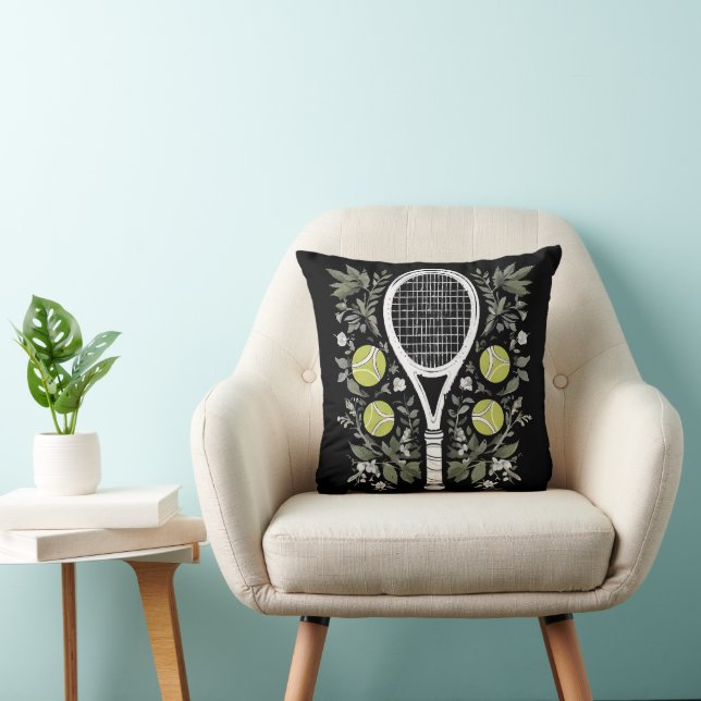 Tennis Player Throw Pillow (Chair)