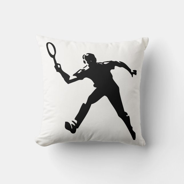 Tennis Player Throw Pillow (Front)