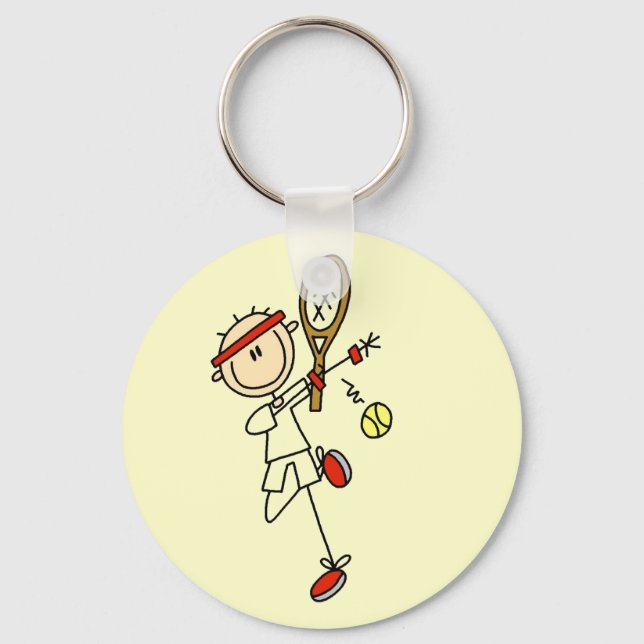 Tennis Player with Racquet Keychain (Front)