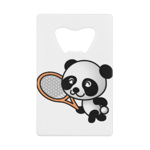 Tennis Playing Panda Credit Card Bottle Opener
