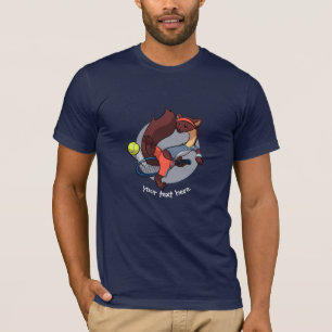 Tennis Playing Pine Marten Trick Shot Cartoon T-Shirt