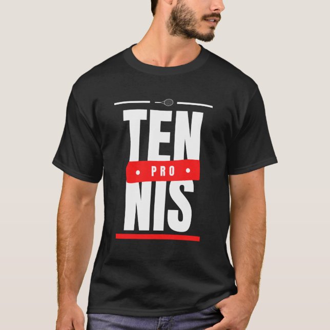 Tennis Pro Modern Colourful Typography Coach Playe T-Shirt (Front)