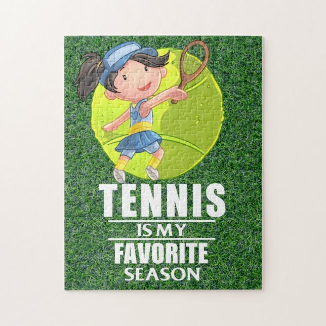 Tennis Puzzles avec un dicton drôle pour joueur (Vertical)