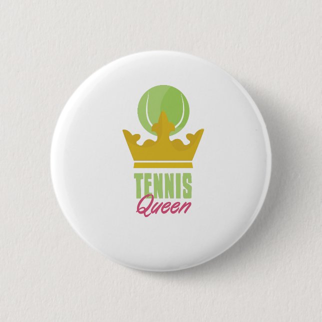 Tennis Queen 2 Inch Round Button (Front)