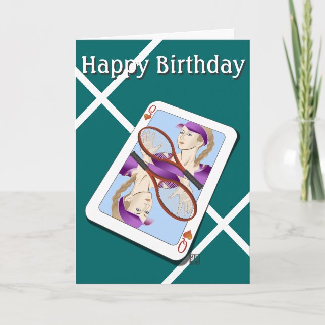 Tennis Queen Happy Birthday Card (Front)