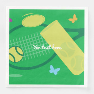Tennis racket and ball BBQ or kids Birthday party Napkin