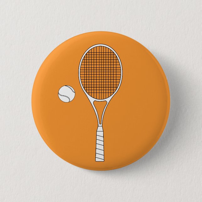 Tennis Racket and Ball Button Badge (Front)