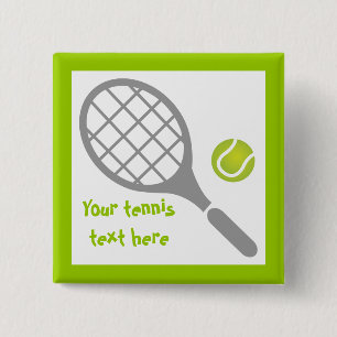 Tennis racket and ball custom 2 inch square button