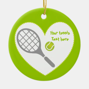 Tennis racket and ball custom ceramic ornament