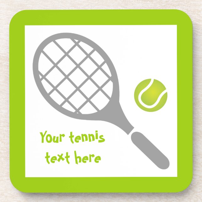 Tennis racket and ball custom coaster (Front)