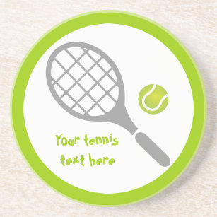 Tennis racket and ball custom coaster