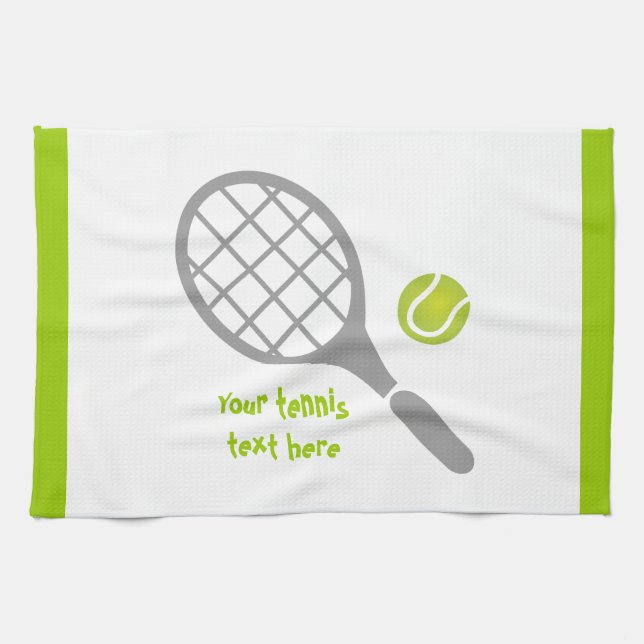 Tennis racket and ball custom kitchen towel (Horizontal)