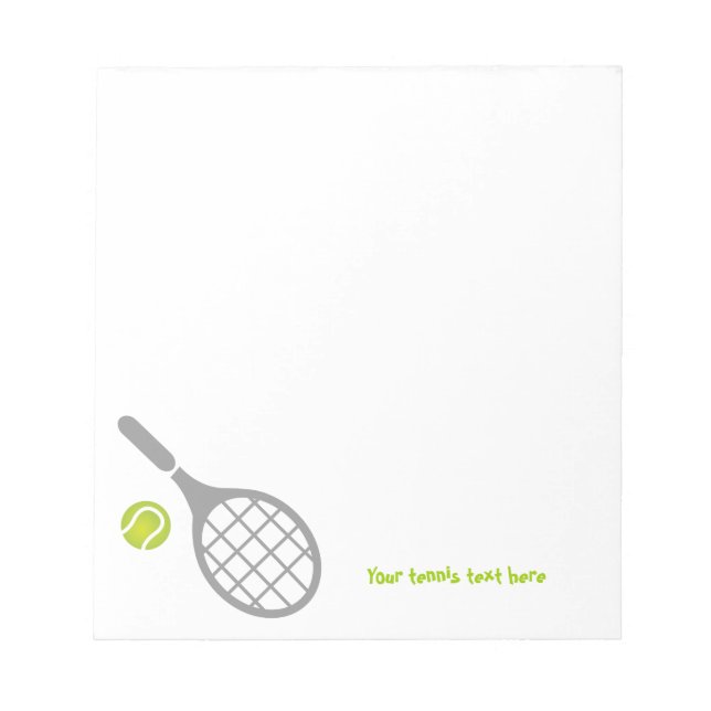 Tennis racket and ball custom notepad (Front)