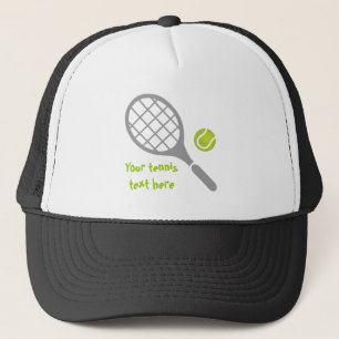 Tennis racket and ball custom trucker hat