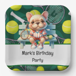 Tennis Racket and Ball for Tennis Lovers Paper Plate