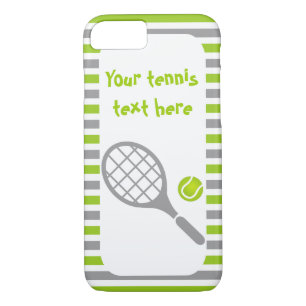 Tennis racket and ball green stripes Case-Mate iPhone case