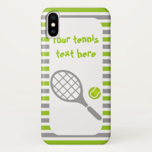 Tennis racket and ball green stripes Case-Mate iPhone case