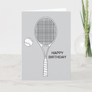 Tennis Racket and Ball Greeting Card