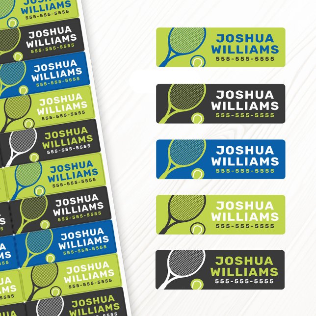 Tennis racket and ball name phone number property (Tennis racket and ball name phone number property labels)