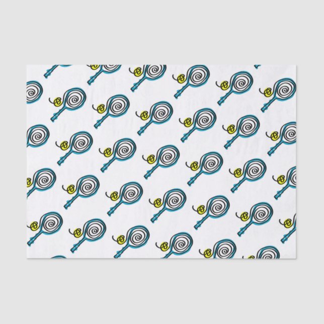 Tennis racket and ball pattern tissue paper (Front)