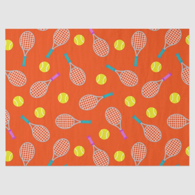Tennis racket ball pattern party tissue themed paper (Front)