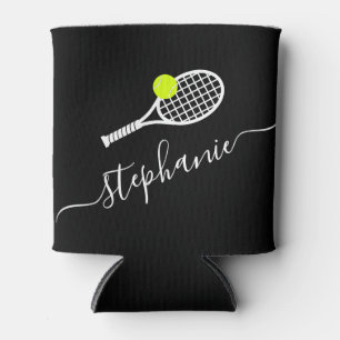 Tennis Racket & Ball Player Name Custom Team Can Cooler