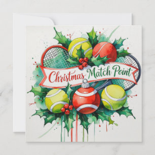 Tennis Racket  Christmas themed Holiday Card