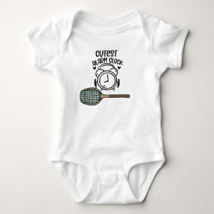 Tennis Racket cutest alarm clock Baby Bodysuit