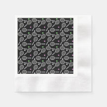 Tennis Racket Pattern Black Background  