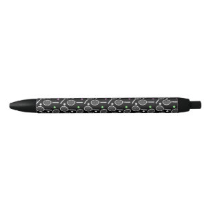 Tennis Racket Pattern Black Ink Pen