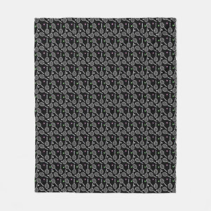 Tennis Racket Pattern Fleece Blanket