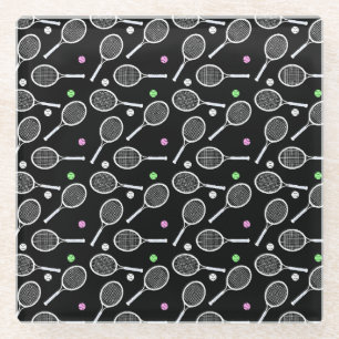Tennis Racket Pattern    Glass Coaster