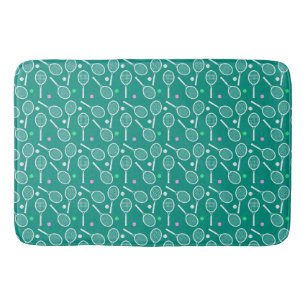 Tennis Racket Pattern  Green  Bath Mat