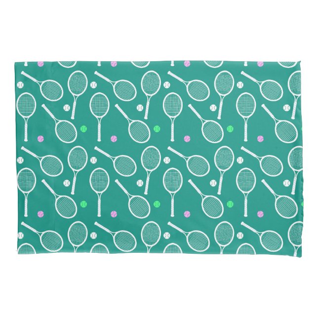 Tennis Racket Pattern  Green  Pillowcase (Front)