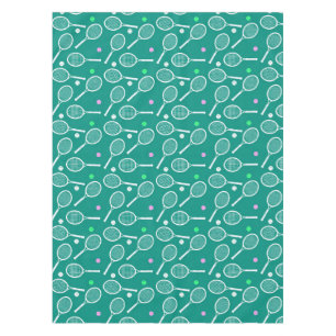 Tennis Racket Pattern  Green   Tablecloth