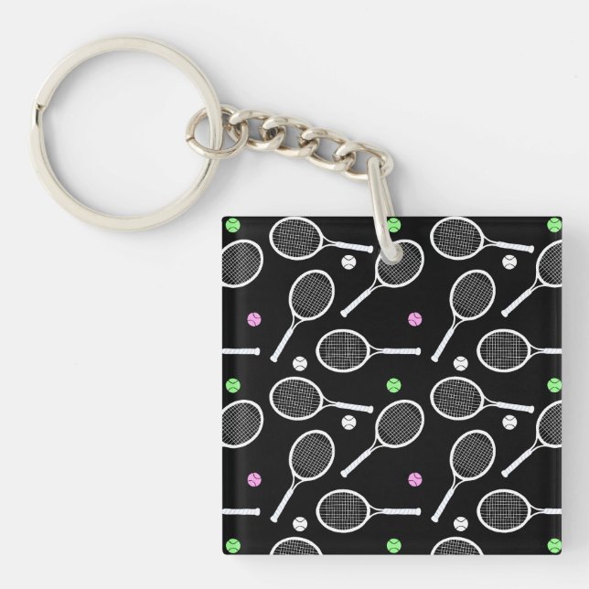 Tennis Racket Pattern  Keychain (Front)